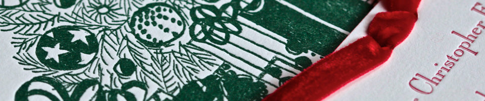 letterpress baby announcement holiday cards