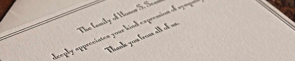letterpress sympathy cards