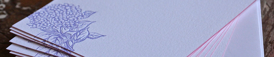 letterpress thank you note boxed sets