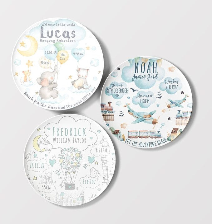 personalized baby gift plates