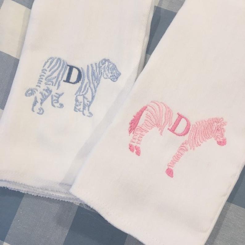 personalized burp cloths and bibs