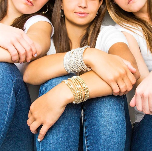 14k bead and pearl bracelet