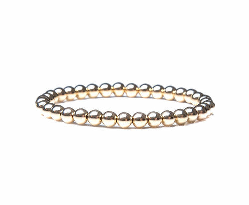 14k gold filled 5mm beaded bracelet