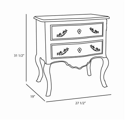 angelica night table versailles creme