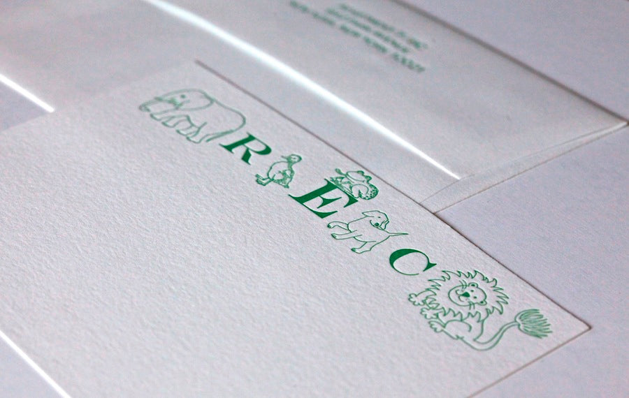 animal monogram kids stationery