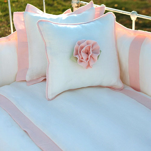 anjou laundered linen crib bedding (custom colors available) (contact us for pricing)