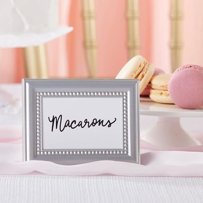 baby shower favor - 12PCS Silver Beaded Frame Place Card Holder