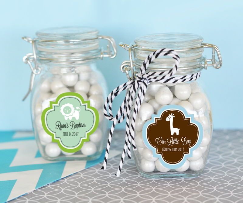 Baby Shower Glass Jar with Swing Top Lid - SMALL