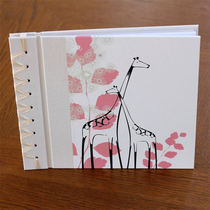 baby's first book - pink giraffe by rag & bone bindery