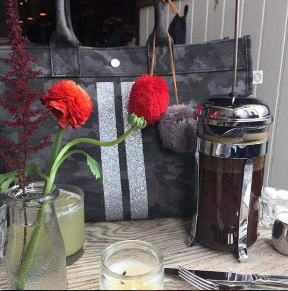 black camo tote