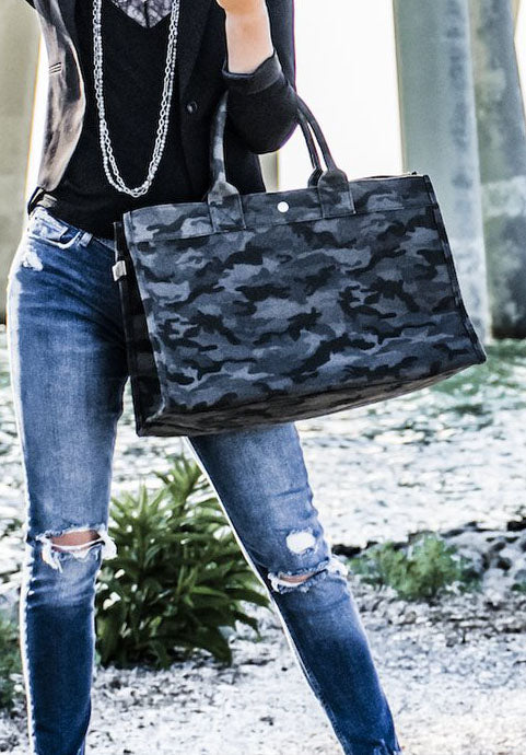 black camo tote