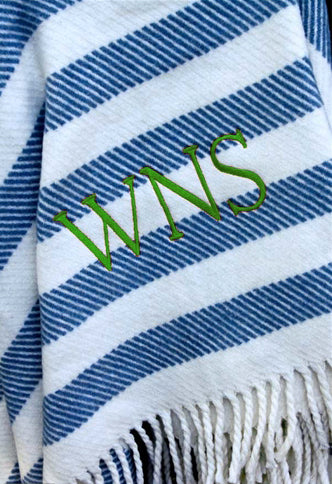 candy stripe fringed throw blanket (several colors available)