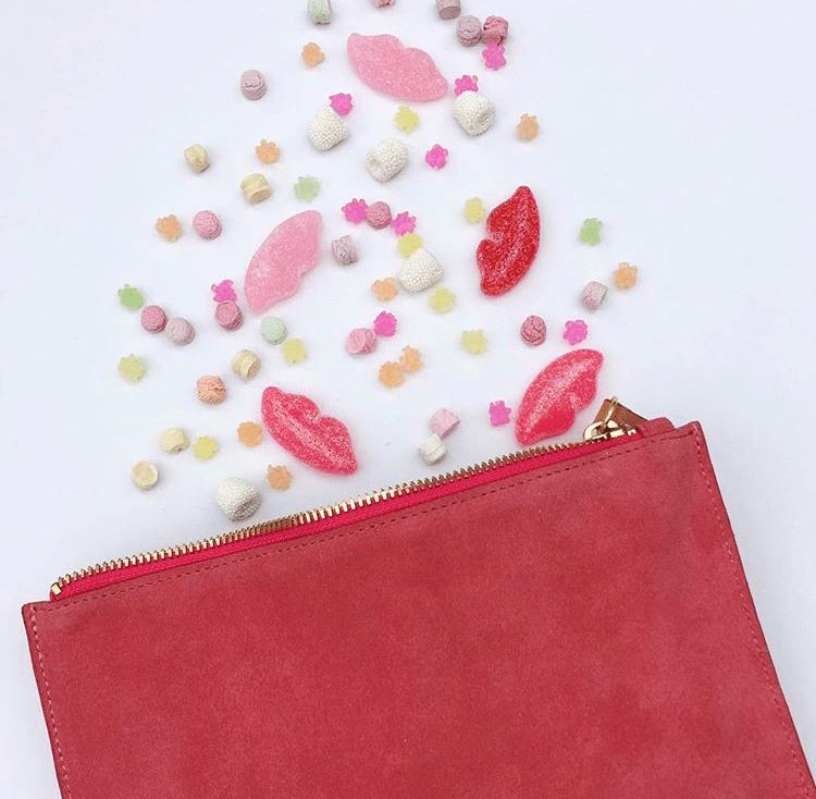 medium suede clutch