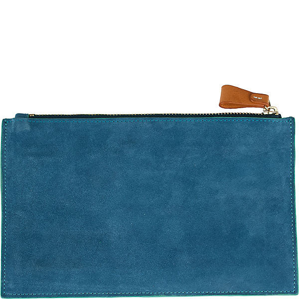 medium suede clutch