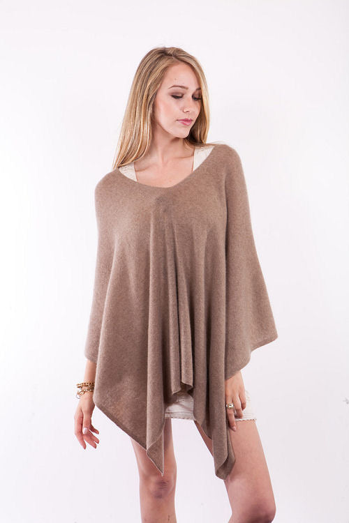 solid color cashmere poncho