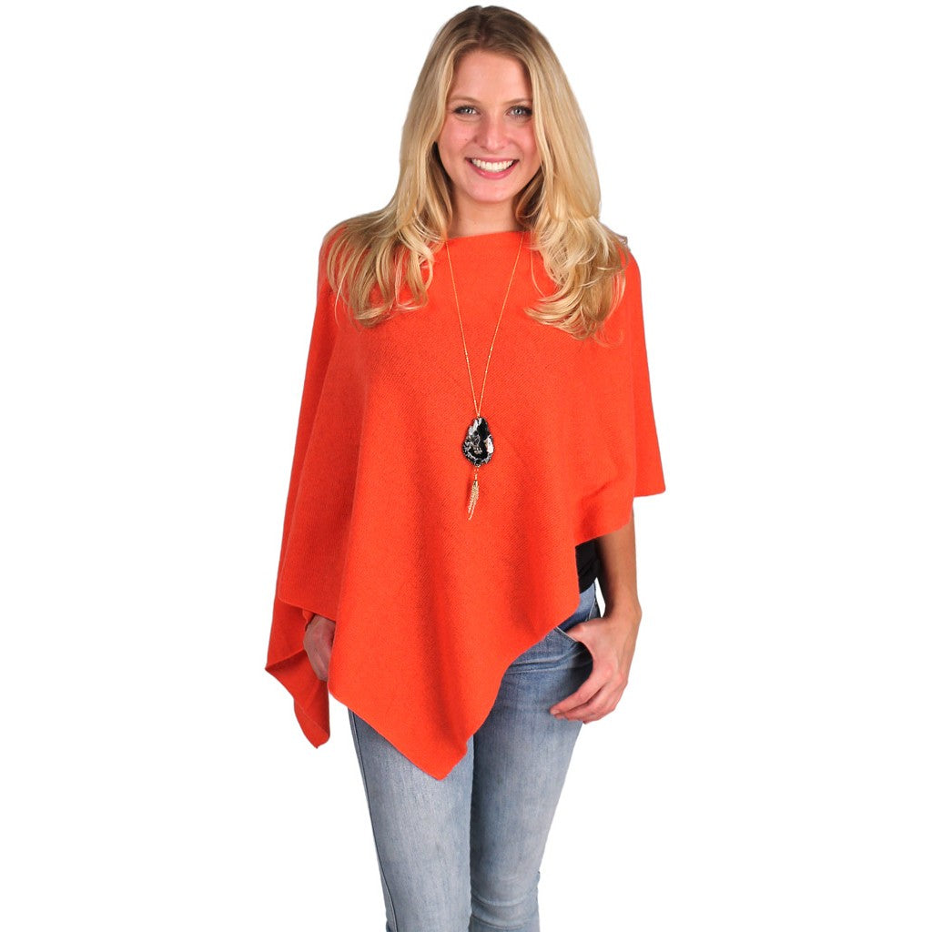 solid color cashmere poncho