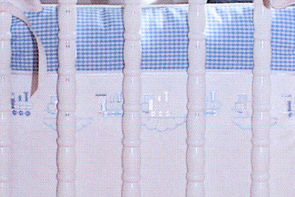 checker embroidered crib bedding by blauen