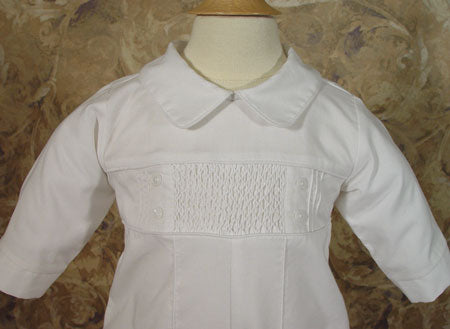 christening pintucked long pant coverall