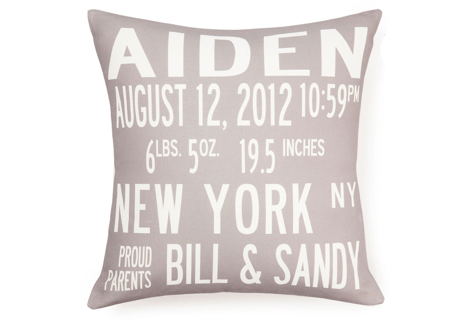 custom birth announcement pillow