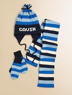 custom knit stripe cotton scarf