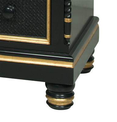 evan chest - black with gold gilding trim-out