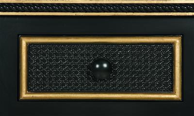 evan chest - black with gold gilding trim-out