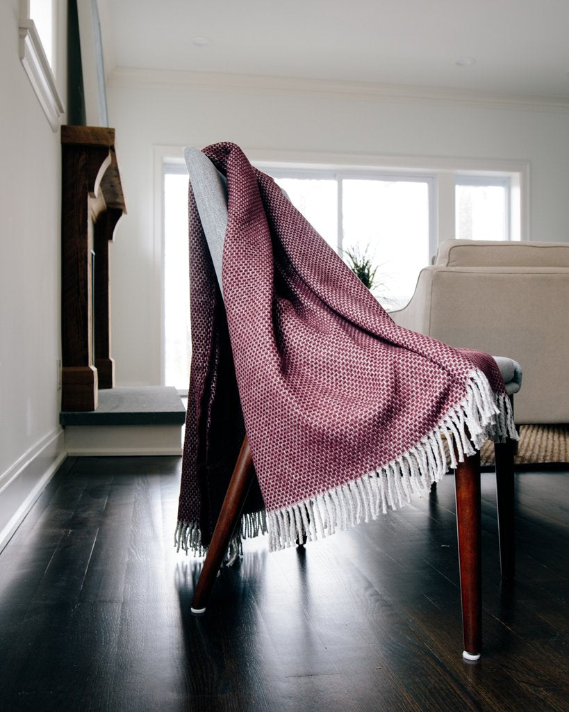 fringed throw blanket - rice pattern (several colors available)