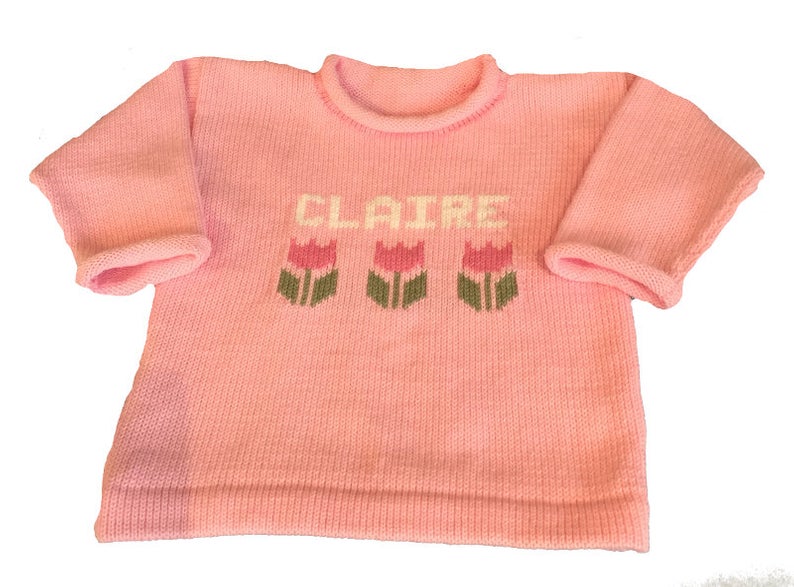 girls personalized flower sweater