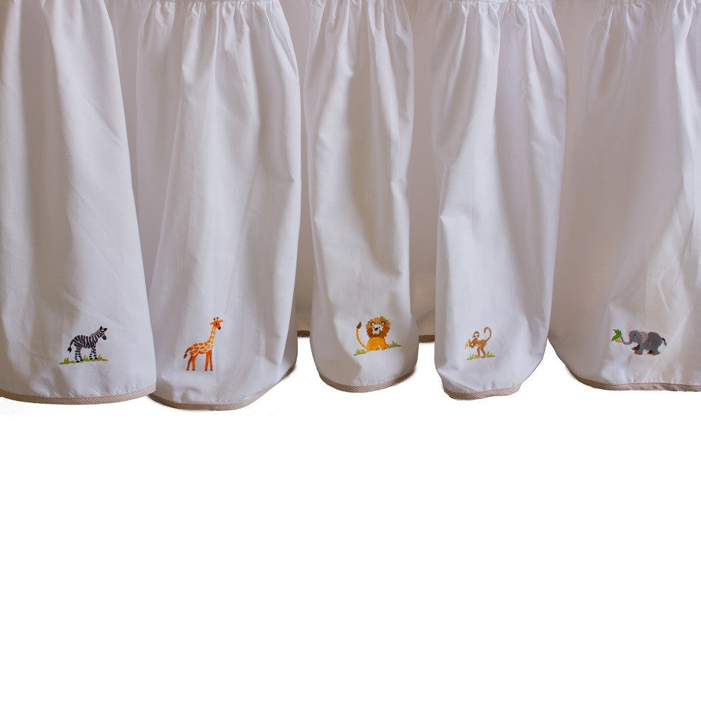 gordonsbury on safari embroidered crib skirt