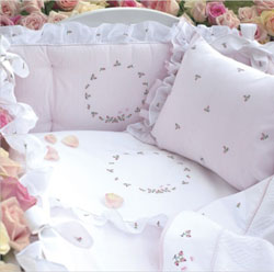 gordonsbury rosebuds embroidered crib sheet