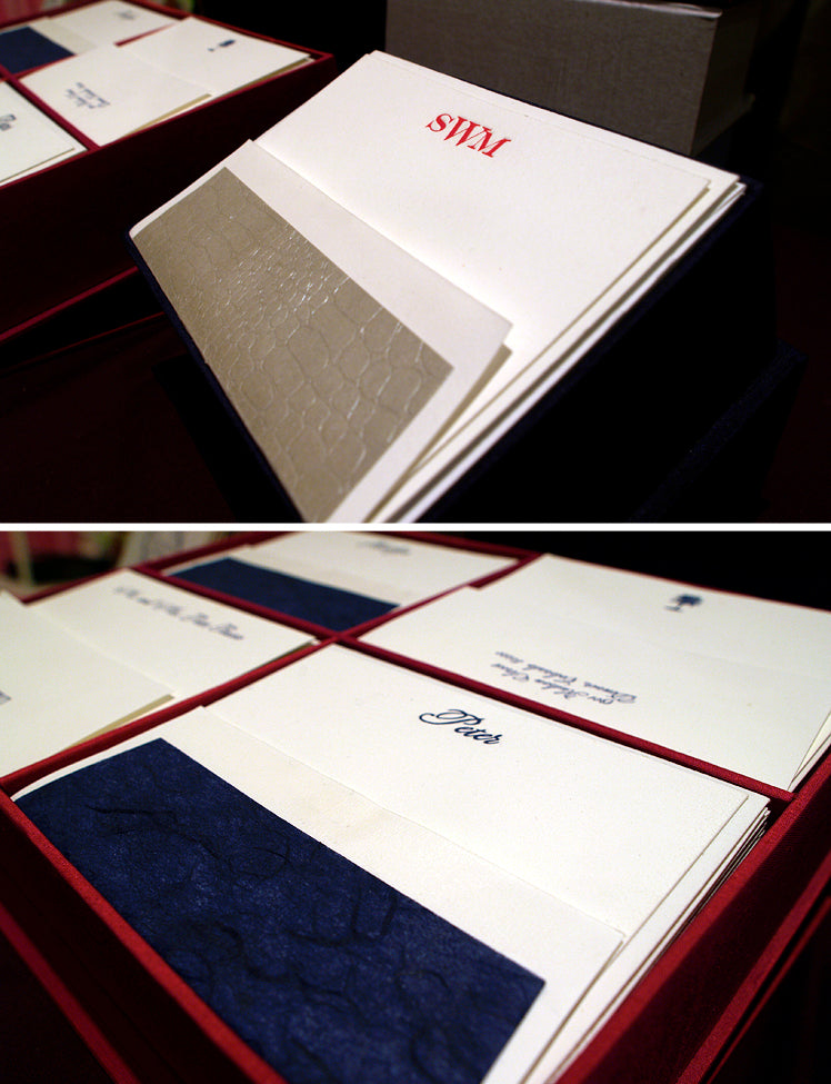 Personalized Four-Set Silk Box Stationery by Haute Papier