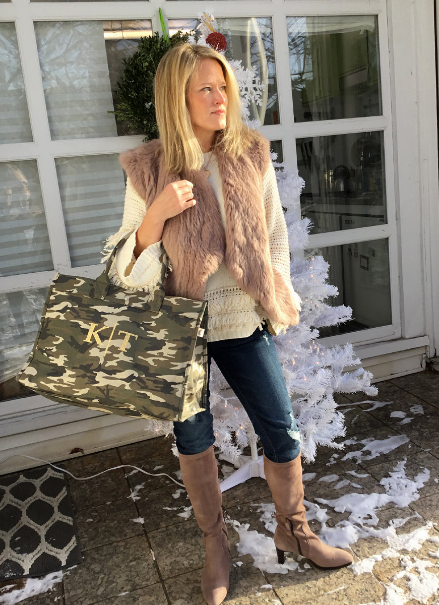 lux EW green camo tote