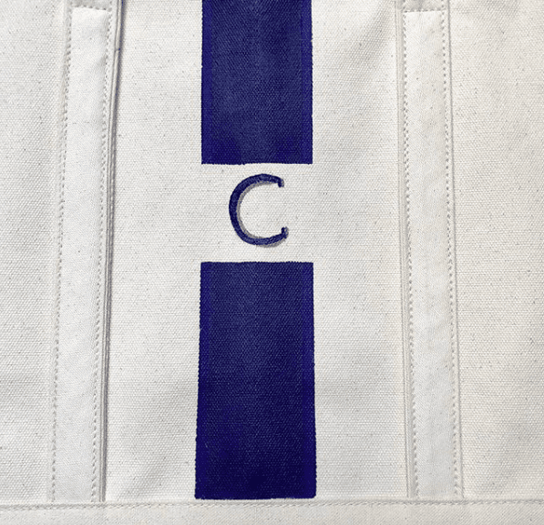 hand painted monogrammed tote