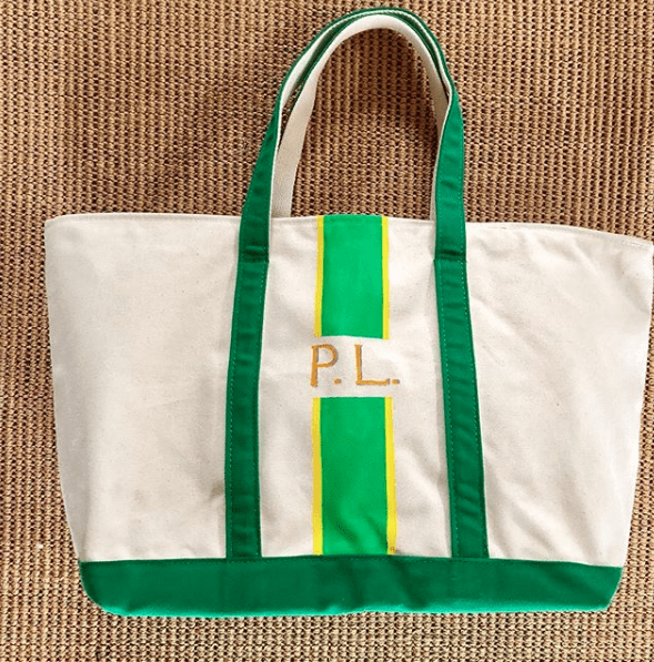 hand painted monogrammed tote