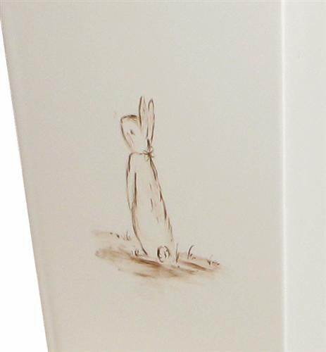 hand painted waste basket- petite moi bunnies