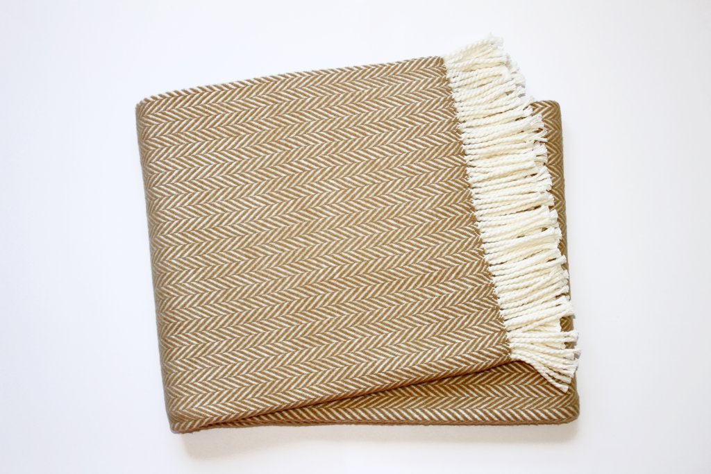 herringbone fringed throw (several colors available)