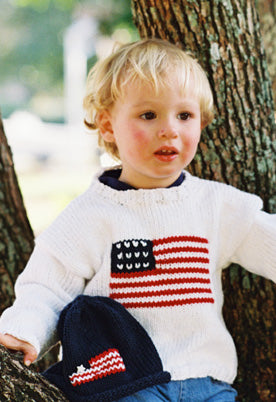 american flag cotton sweater-hand knit