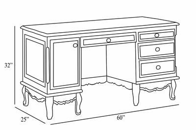 french computer desk (linen with bella skylight)