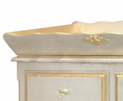 silver french changer with gold gilding, moulding and tray