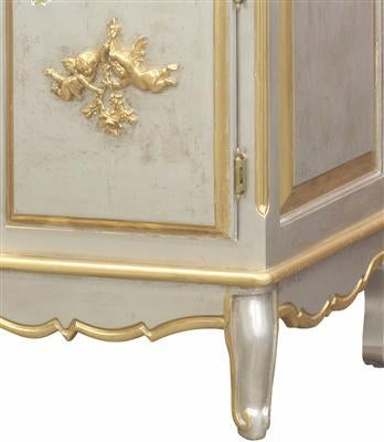 silver french changer with gold gilding, moulding and tray