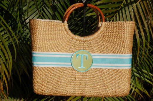 monogrammed becky basket bag