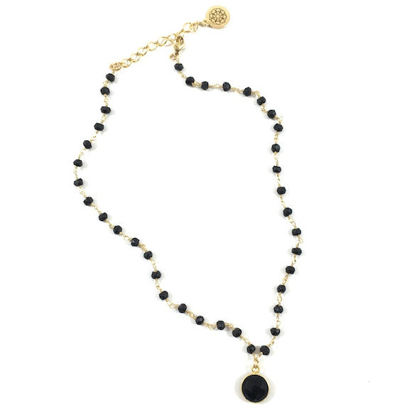 Black Onyx Heather Choker Necklace