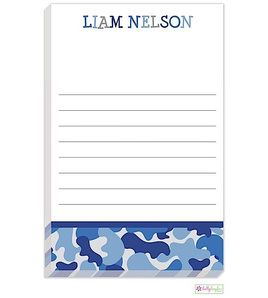 personalized - blue camo notepad