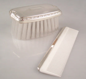 Sterling Silver Baby Brush and Comb Set - Personalized Heirloom Baby Gift