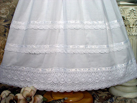 cotton christening gown with cluny trim
