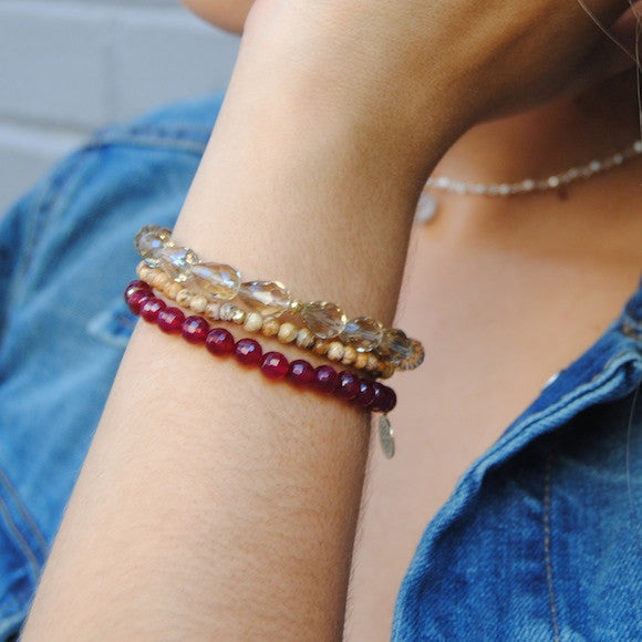 Customize Your Charm - Cranberry Agate Classic Charm Bracelet