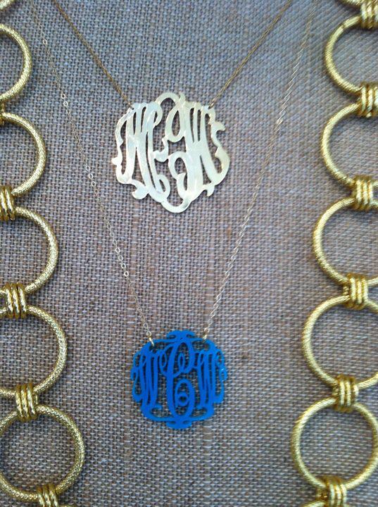 cutout monogram necklace (14K White, Yellow or Rose Gold)