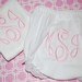 embroidered monogram diaper cover and burp cloth set