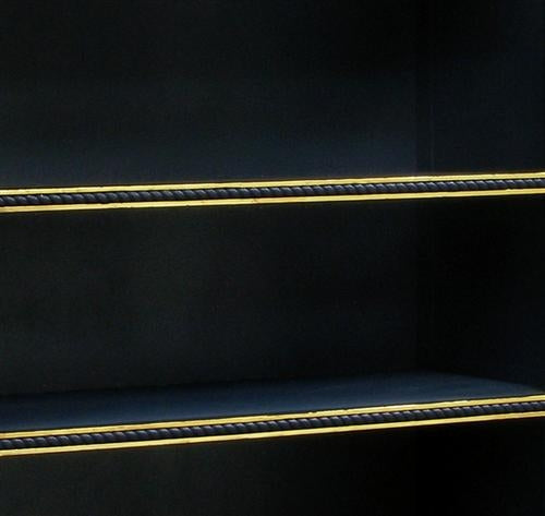 evan open bookcase - black with gold gilding