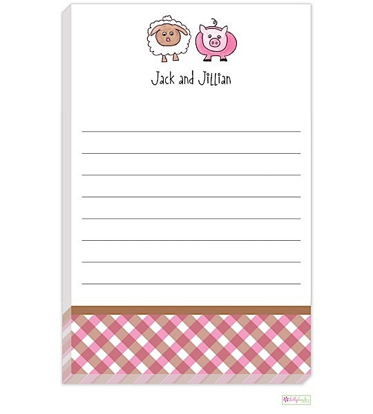 personalized - farm friends notepad